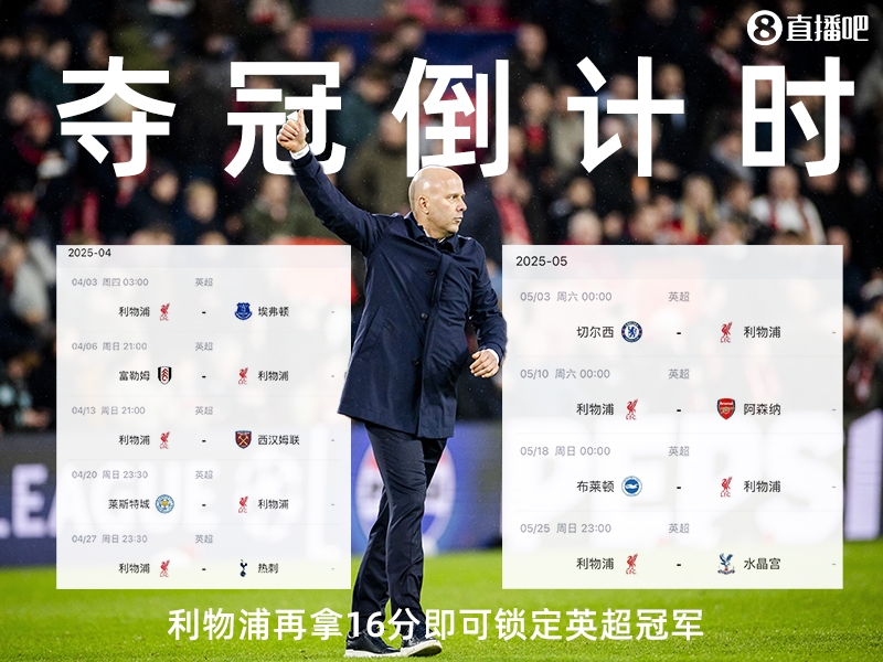 奪冠倒計(jì)時(shí)？槍手三場(chǎng)不勝落后榜首15分，利物浦再拿16分即可奪冠